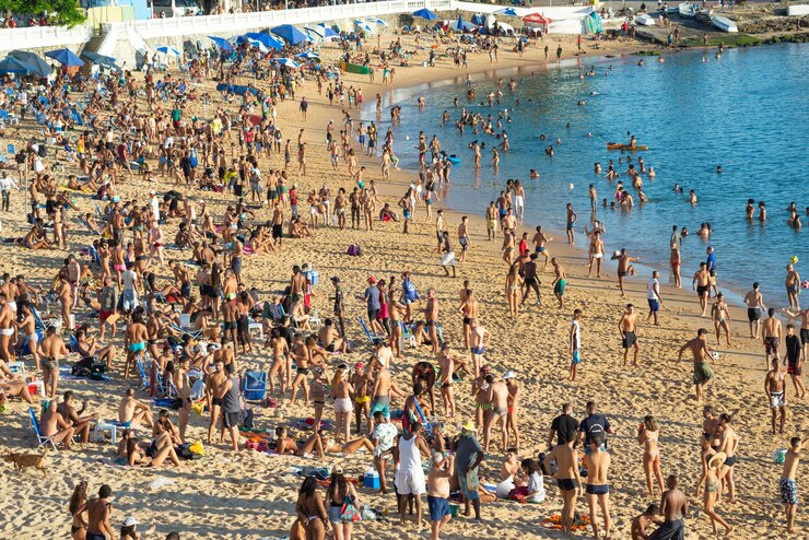 Crowded Beaches in the Caribbean
